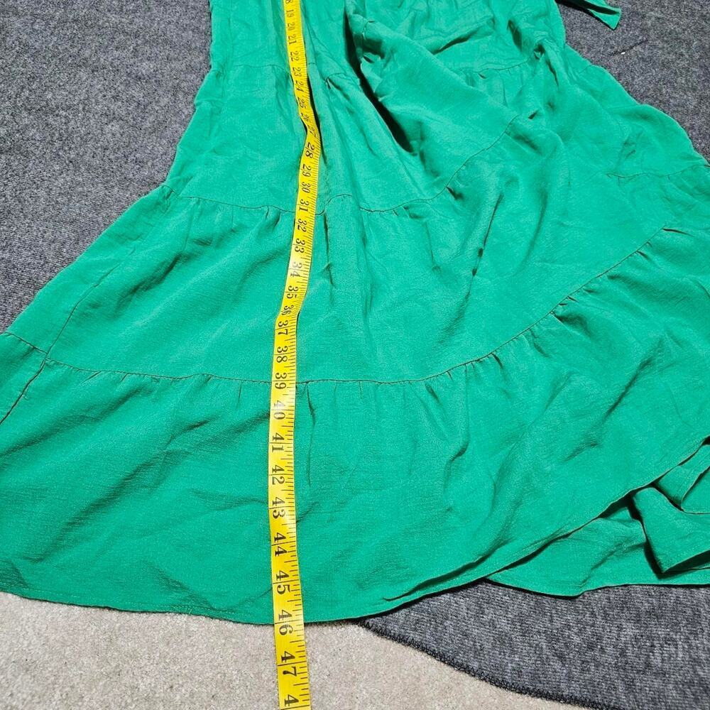 Periwinkle Collection Kelly Green Tiered Halter Maxi Dress Ruffle Neck Bow Back - Picture 6 of 6